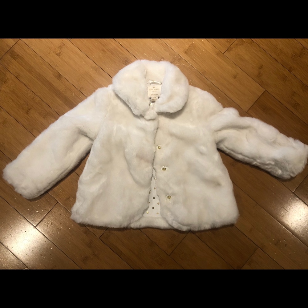 Kate Spade White girls fur coat